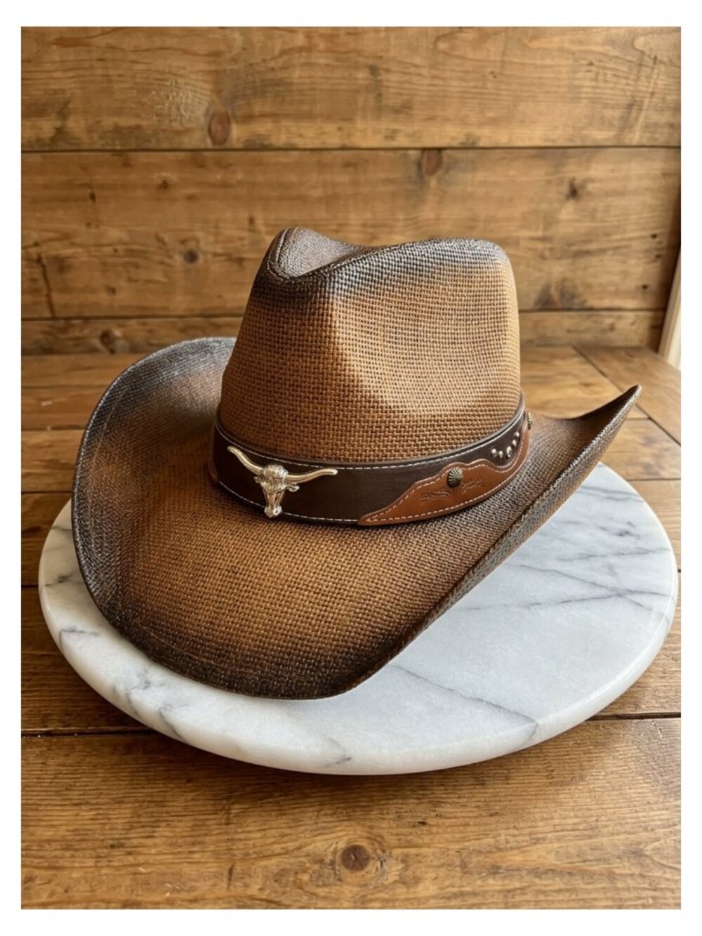 Straw Cowboy Hat with Shapeable Wide Brim UPF 30 Breathable Western